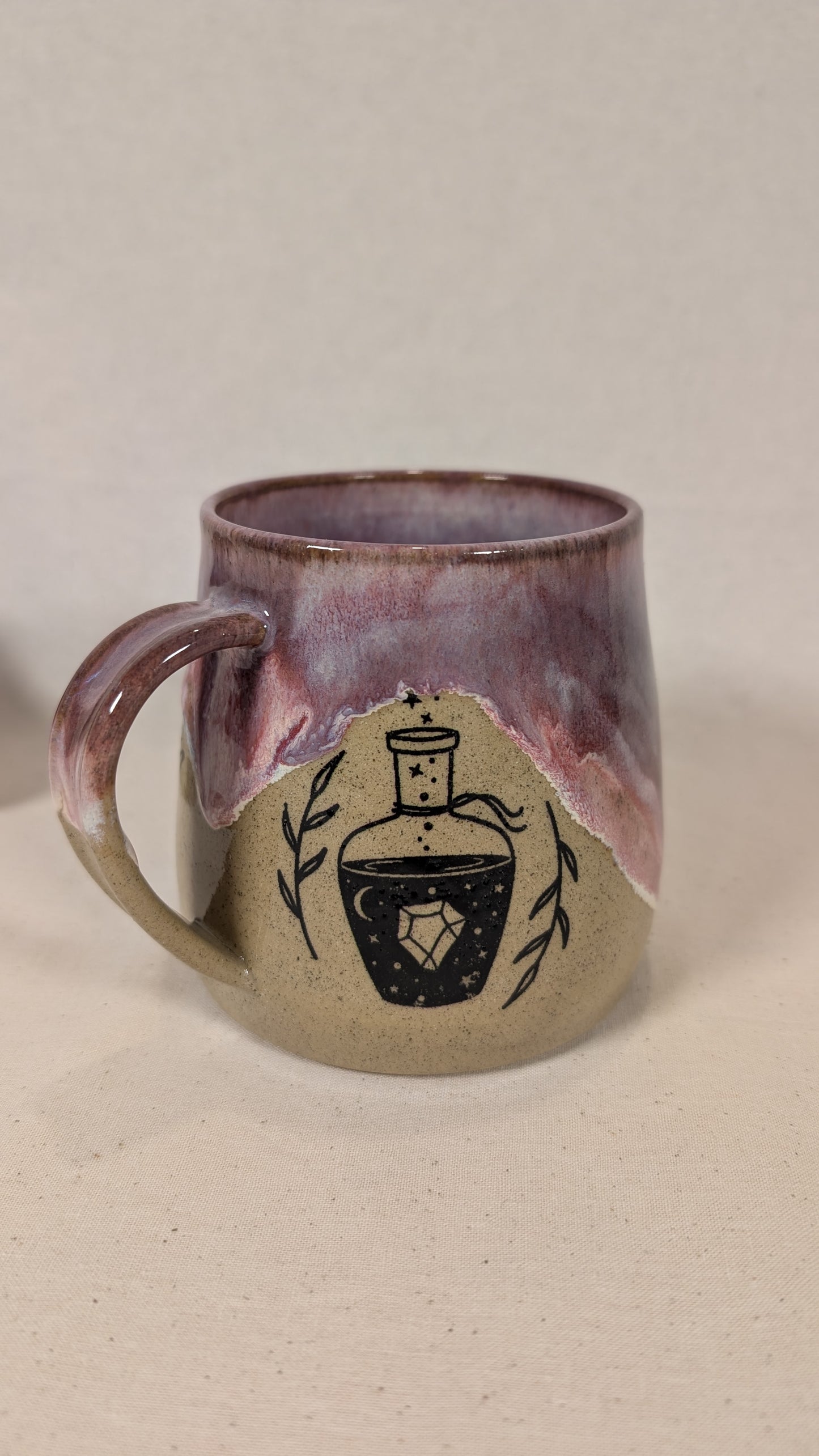 Mystical Mug - Purple with Hands, Moon and Potion