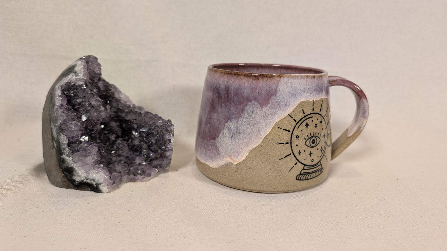 Mystical Mug - Purple with Crystal Ball, Eye, Rainbow and Crystal