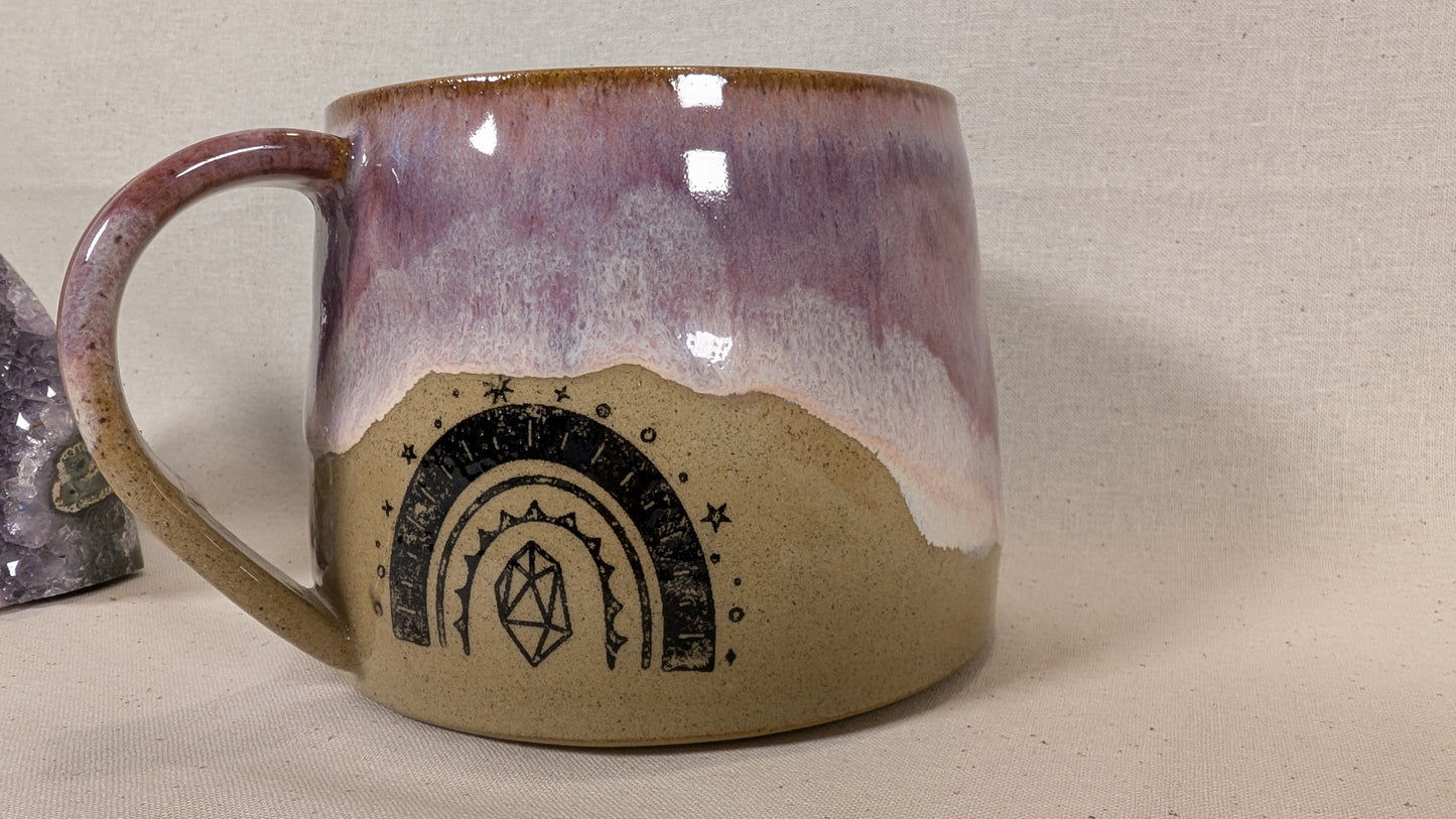 Mystical Mug - Purple with Crystal Ball, Eye, Rainbow and Crystal