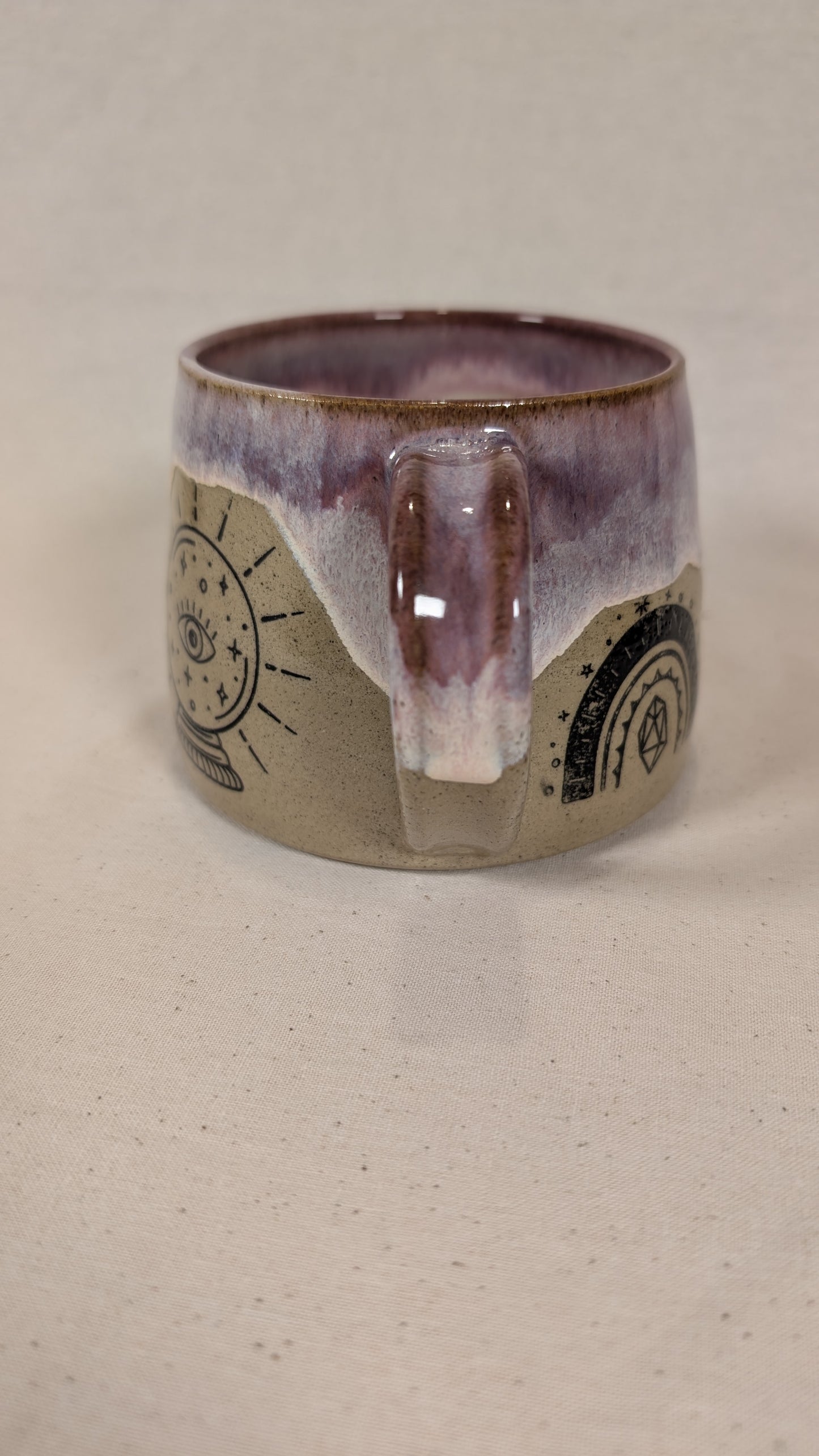 Mystical Mug - Purple with Crystal Ball, Eye, Rainbow and Crystal