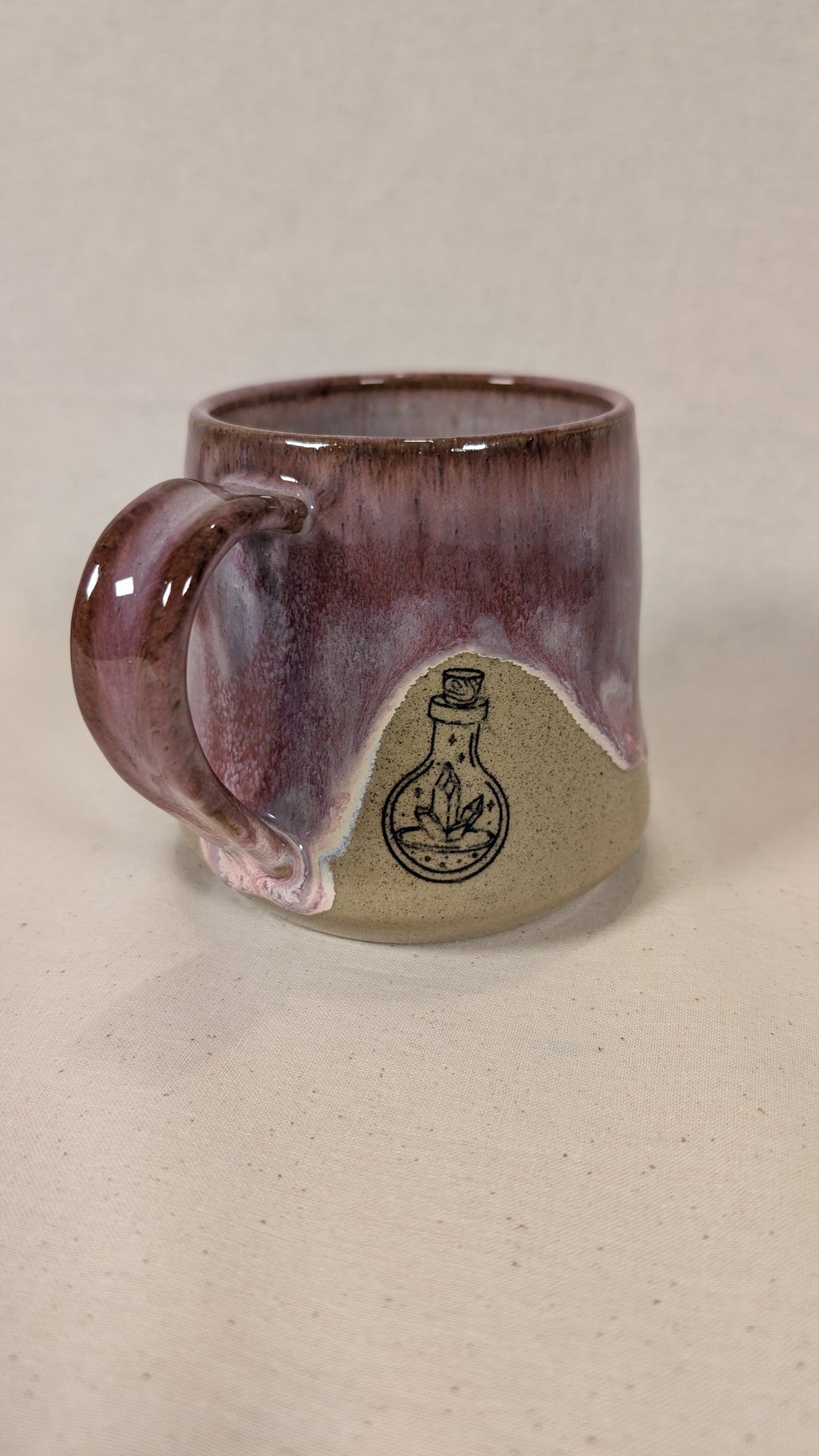 Mystical Mug - Purple with Hand, Hamsa, crystal and potion