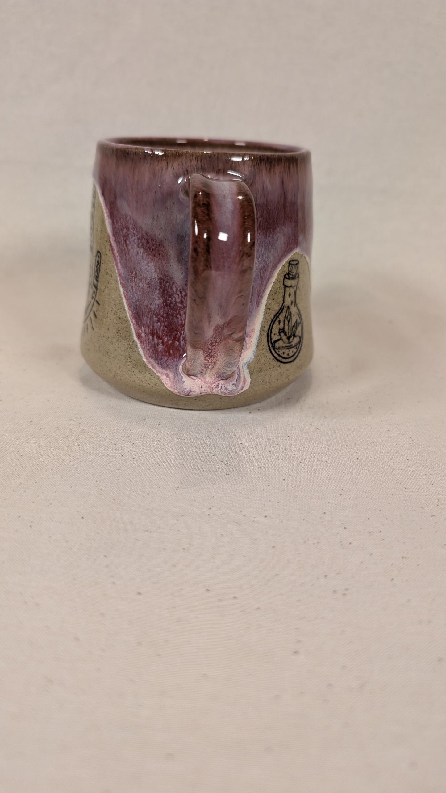 Mystical Mug - Purple with Hand, Hamsa, crystal and potion