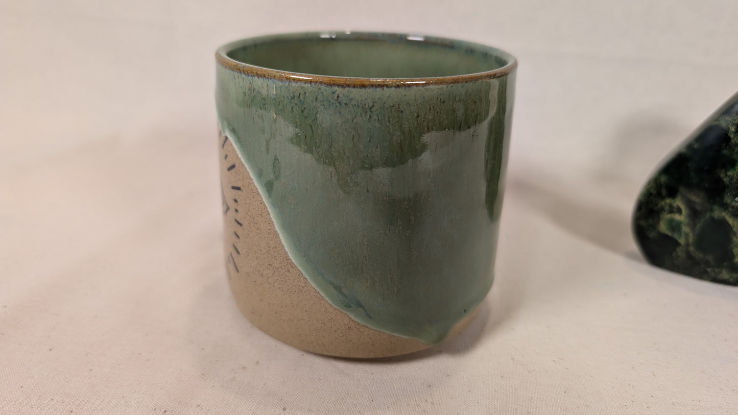 Mystical Mug - Green with Moon , Stars and Eye
