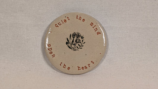 Ram Dass Inspired Stoneware Ceramic Coaster - Flowers