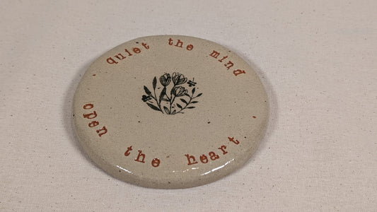 Ram Dass Inspired Stoneware Ceramic Coaster - Flowers